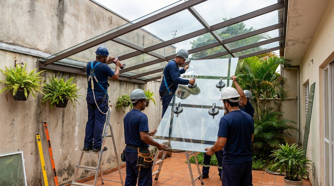 Cobertura retrátil no Setor Garavelo, Aparecida de Goiânia‑GO