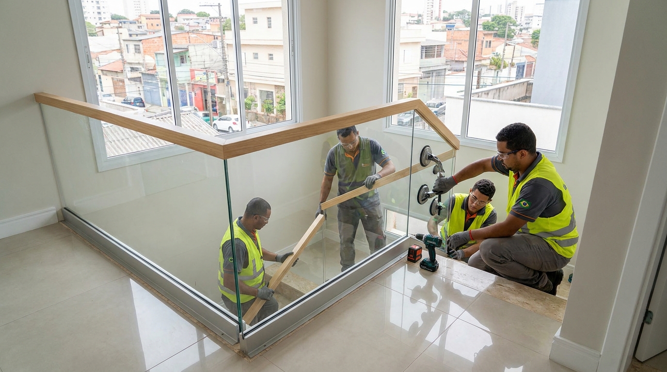 Guarda-corpo com tela no Setor Garavelo, Aparecida de Goiânia‑GO