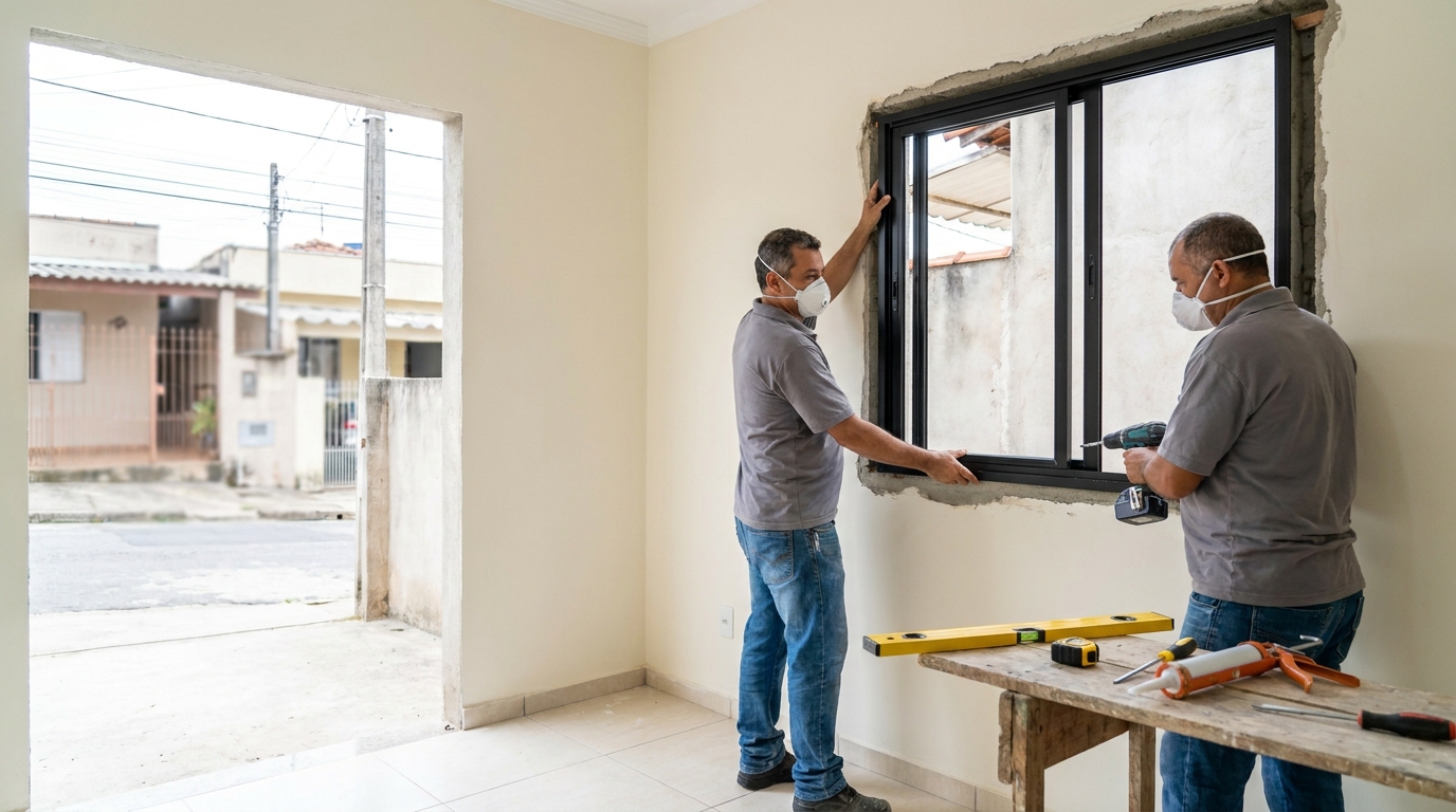 Instalação de esquadrias em Neves, Ponta Grossa‑PR