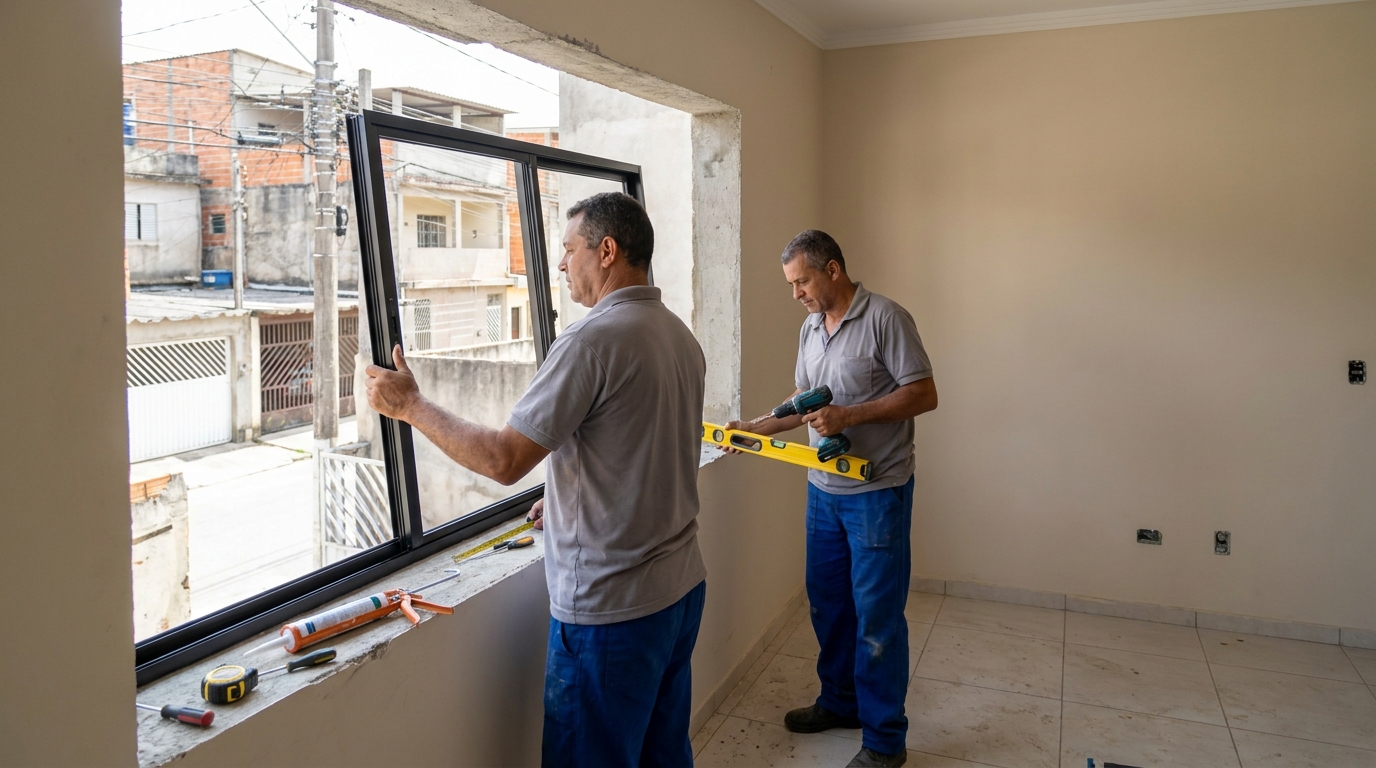 Manutenção de esquadrias de alumínio no Setor Central, Aparecida de Goiânia‑GO