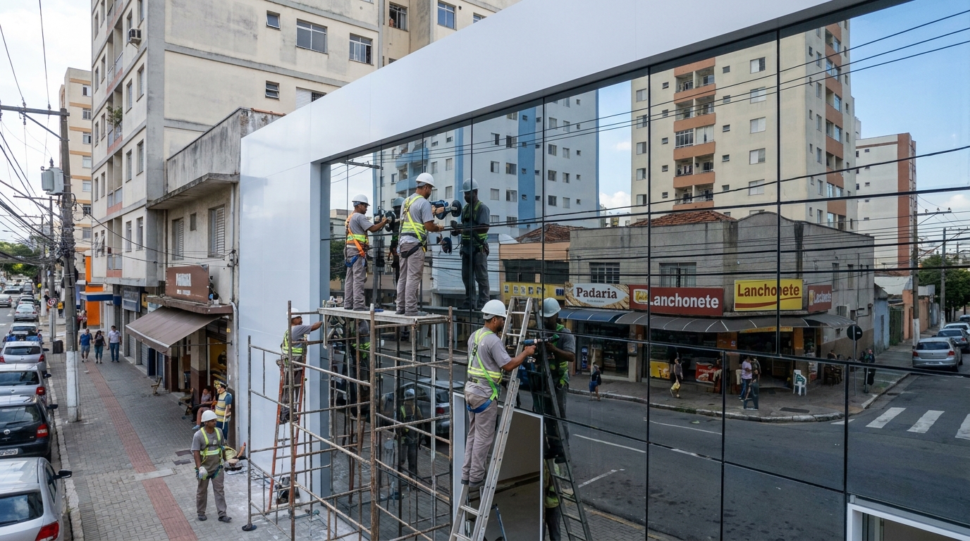 Porta veneziana de alumínio no Setor Garavelo, Aparecida de Goiânia‑GO